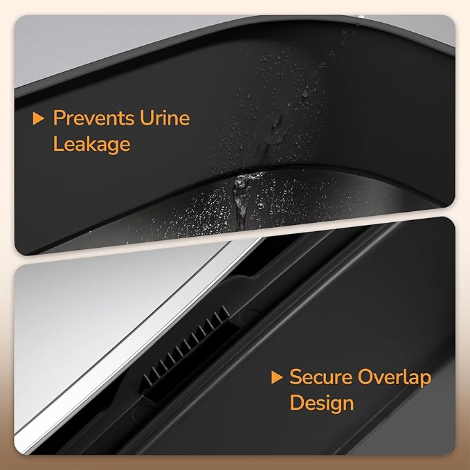 Stainless Steel Litter Box with Lid – XL Removable Covered Cat Litter Box with Door Flap,Extra Large Enclosed Metal Litter Box with High Sides,Litter Scoop – Durable & Easy to Clean,Black