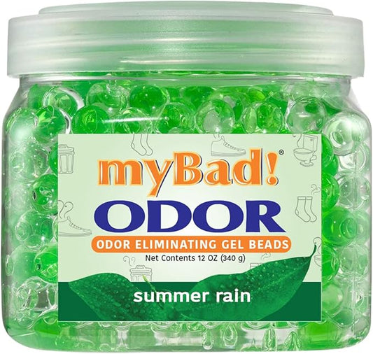 Odor Eliminator Essential Oil Gel Beads 12 oz - Air Freshener - Eliminates Odors in Bathroom, Pet Area, Closets, RVs, Pet Areas (Summer Rain, 1 Pack)