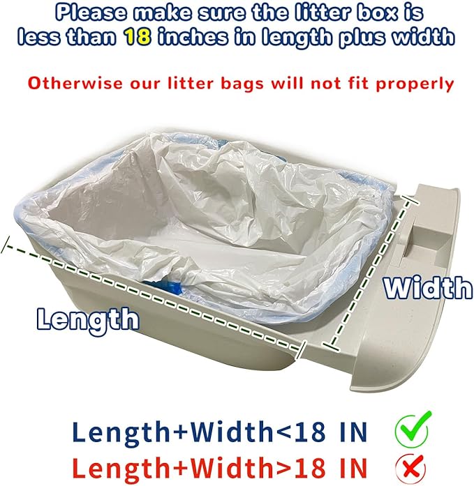 Self Cleaning Cat Litter Box Liners, Replaced Waste Bags Compatible with Cat Litter Box, Cat Litter Waste Receptacles Bags (18''x20'', 80 Count)