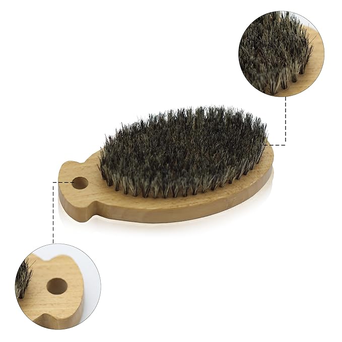 Cat Brush with Boar Bristle, Professional Grade Daily Grooming Hairbrush, Reduce Shedding, Soft Hair and Healthy Shine, Dog Brush for Shedding Short Haired Dogs (Oval Palm Brush)