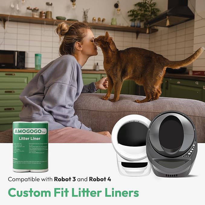 Waste Bags, Compatible with Litter Robot 4 & 3, Liners for Automatic Cat Litter Box Self Cleaning, 9-11 Gallon Capacity, Replacement Bags Liners with Drawstring 40 Pack, 25.8" x 21.5"