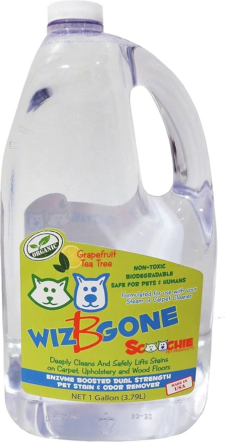 Pet Stain Odor Eliminator Dual Strength Professional 1LB Gallon- Enzyme Boosted Pet Odor & Stain Remover for Dog and Cats Urine - Made in USA by Scoochie Pet