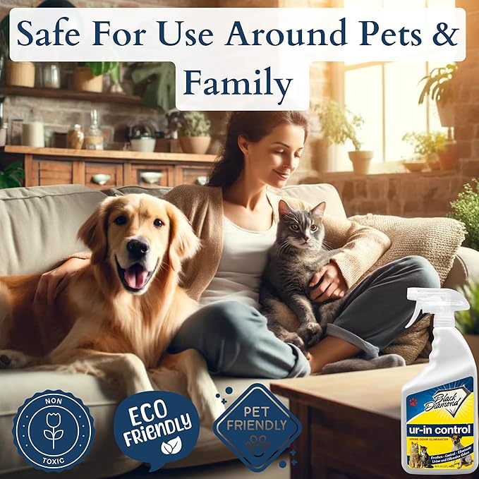 Ur-in Control Eliminates Urine Odors – Removes Cat, Dog, Pet, Odors Human Smells From Carpet, Furniture, Mattresses, Grout and Pet Bedding, Concrete. Biodegradable Enzymes. (1-Quart/1-Gallon)