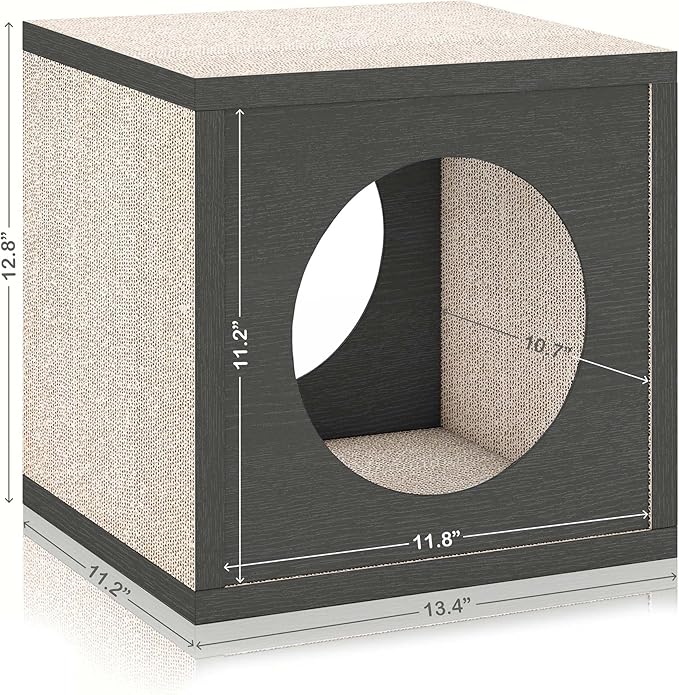Way Basics Premium Cube Cat Scratcher Lounge - Scratch and Play zBoard Lasts 5X Longer