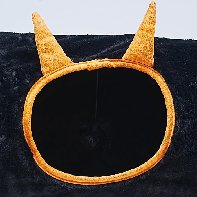 Luxurious Cat Tunnel,43" Straight Cat Tunnel Bed with Balls,Cat Toys for Indoor Cats,Collapsible Peekaboo Cat Cave for Kitten Toys（Gothic）