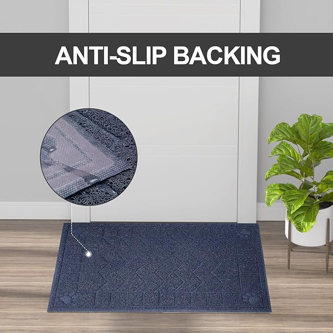 Cat Litter Mat, Litter Trapping Mat Soft on Kitty Paws, 35" x 26" Kitten Litter Box Mat for Cleaner Floors, Waterproof, Easy Clean, Durable Large Size Cat Litter Pad for Kitten