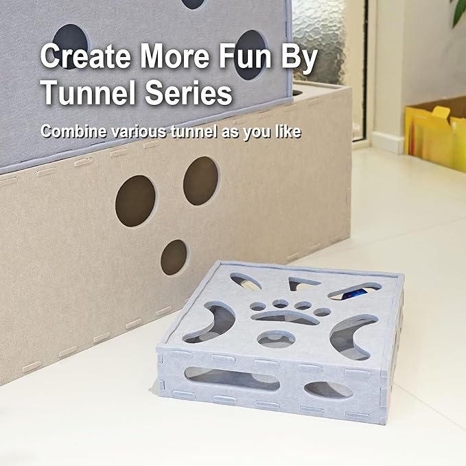 Cat Puzzle Toy, Interactive Cat Toys for Indoor Cats, Kittern Ball Toy with Soft Felt Maze Game Puzzle Box