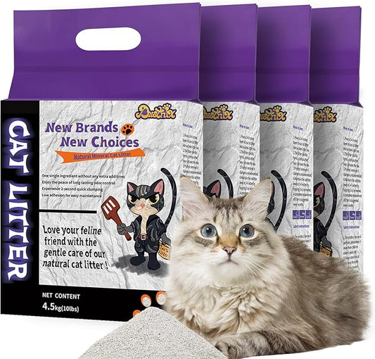 Natural Mineral Cat Litter Hard Clumping, Superior Odor Control, Unscented & Natural Lngredients,Dust Free Kitty Litter Clumping (40, Pounds)