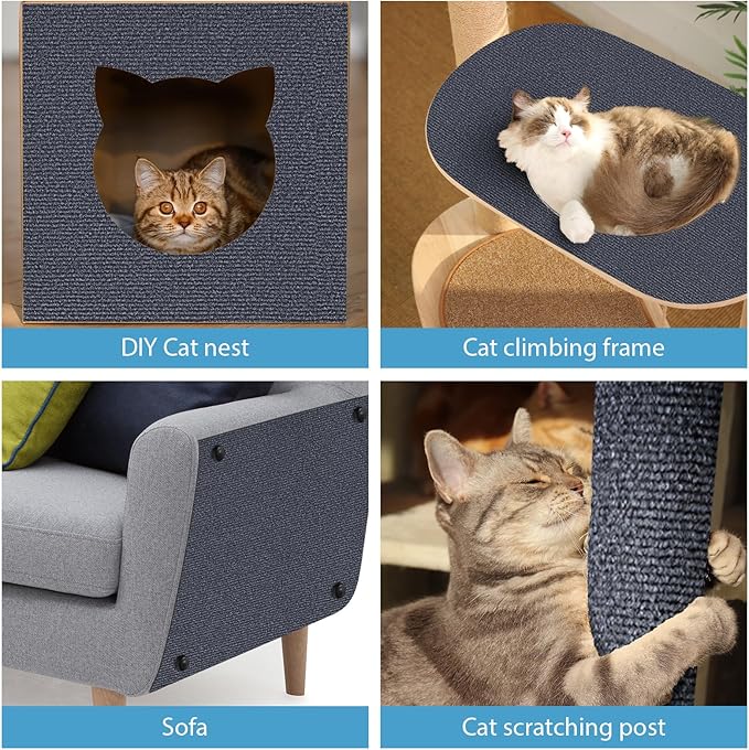 Couch Protector from Cat Claws 78.7"x15.8" Cat Scratching Mat Set, Cat Scratch Furniture Protector, Cat Scratching Post Scratch Pad Cover Replacement for Cat Tree Shelf Steps Couch Corner Wall