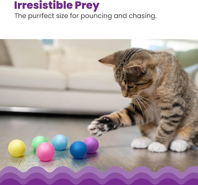 Catstages Replacement Balls for Cat Track Toy, Multiple Colors - 6 Pack, All Breed Sizes