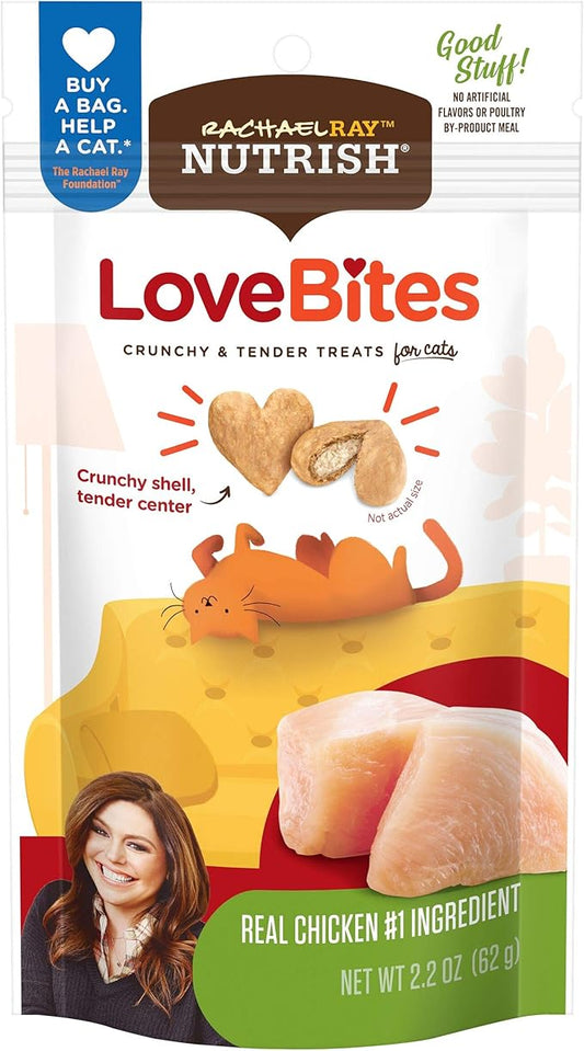 Rachael Ray Nutrish Love Bites Cat Treats, Chicken, 2.2 Ounces (Pack of 12)