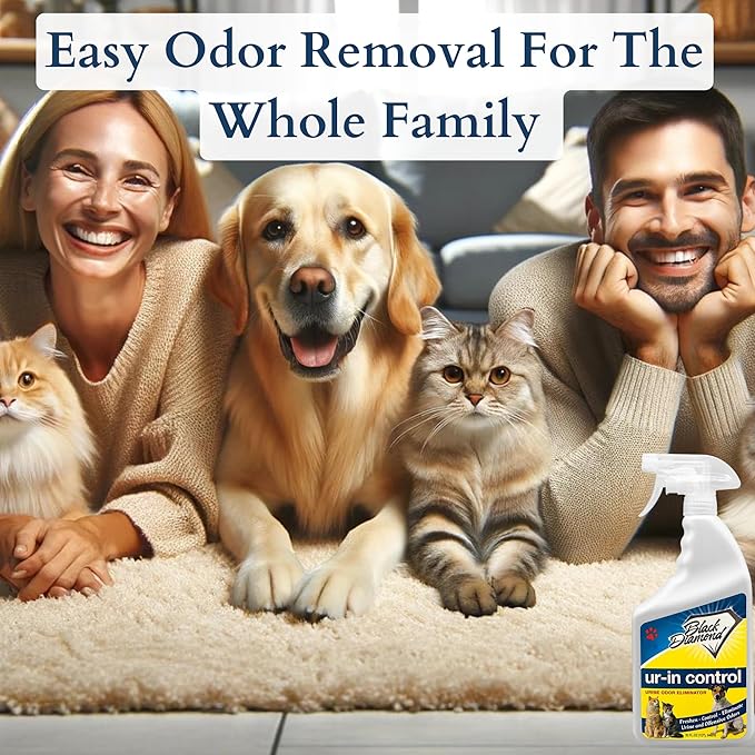 Ur-in Control Eliminates Urine Odors – Removes Cat, Dog, Pet, Odors Human Smells From Carpet, Furniture, Mattresses, Grout and Pet Bedding, Concrete. Biodegradable Enzymes. (1-Quart/1-Gallon)