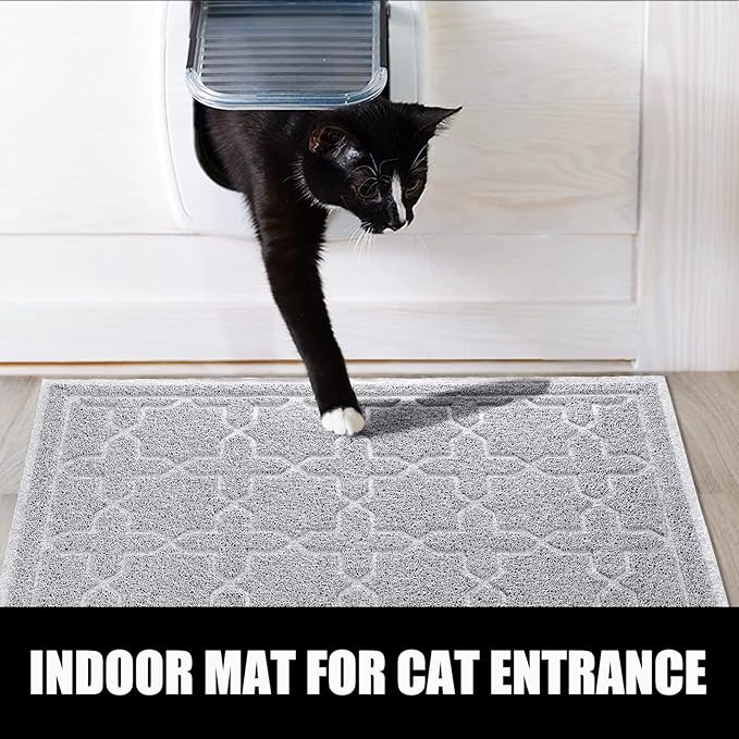 Yimobra Cat Litter Mat, 24"x20" Litter Mat with Litter Lock Mesh, Soft Cat Litter Mat Litter Trapping Mat, Easy to Clean, Non-Slip, Water Resistant, Litter Free Floors, Grey