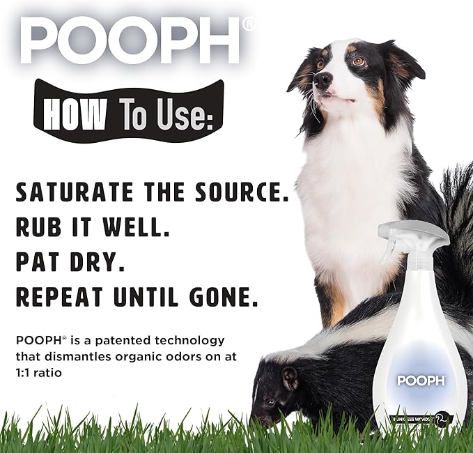 Pooph Skunk Odor Eliminator, 32oz Spray - Dismantles Skunk Odors on a Molecular Basis from Pets & Anything Else, Proprietary Formula Breaks Down Skunk Oils, Eliminates Odor on Clothing & More
