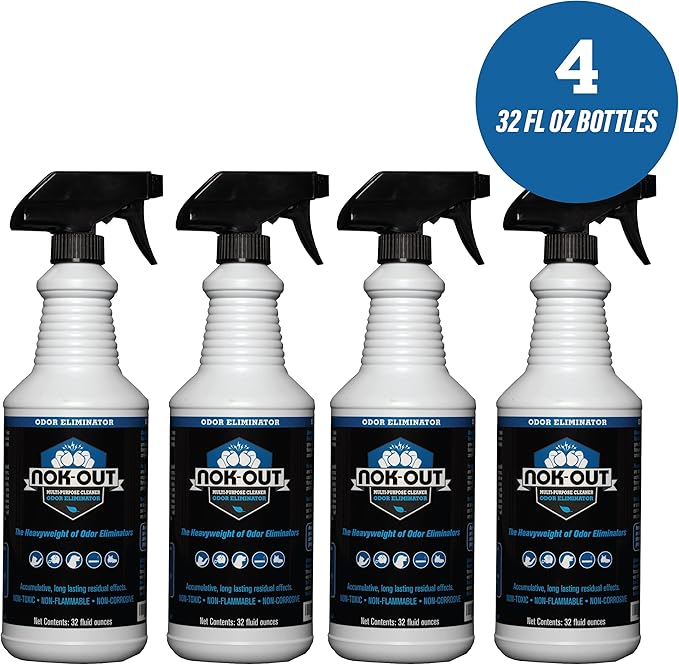Odor Remover, Pet Deodorizer and Cleaning Spray, 32 Fluid Ounce Spray, 4-Pack