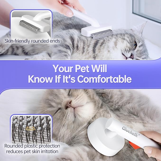 Pet Grooming Brush Kit, Suitable for Long or Short Haired Cats, Small and Medium Dogs, Puppy Kitten, Brush for Grooming Shedding, Remove Loose and Matted Fur, Pet Grooming Undercoat Comb