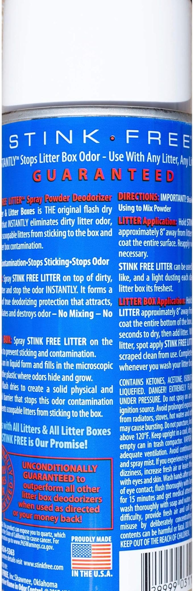 Cat Litter Box Deodorizer Powder Spray & Odor Eliminator (2 Cans) - Non-Stick Kitty Litter Box Deodorizer, Eliminators, Absorber & Freshner