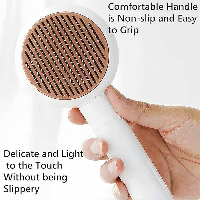 BowBow 2 in 1 Cat Brush and Nail Grinder, Rechargeable Self-Cleaning Slicker Cat/Dog Grooming Brush for Pets with Long Or Short Hair, Hair Remover & Pet Nail Grinder for Dog and Cat for Pet Grooming