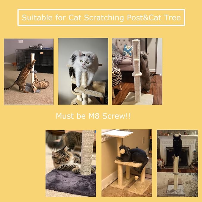 Dimaka Cat Scratching Post Replacement Pole, Cardboard and Sisal(Beige-4 Posts, 7.9 in / 20 cm)