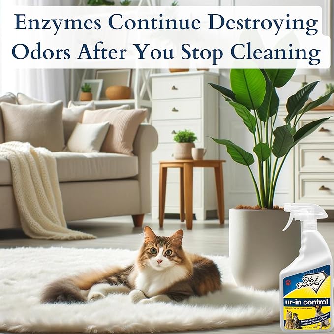 Ur-in Control Eliminates Urine Odors – Removes Cat, Dog, Pet, Odors Human Smells From Carpet, Furniture, Mattresses, Grout and Pet Bedding, Concrete. Biodegradable Enzymes. (1-Quart/1-Gallon)