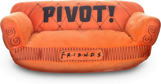 Friends Dog Toy, Orange Sofa Pivot Couch from Friends TV Show Stuffed Animal Dog Toy, Friends TV Show Merchandise Plush Dog Toy, 10" (FF13115)