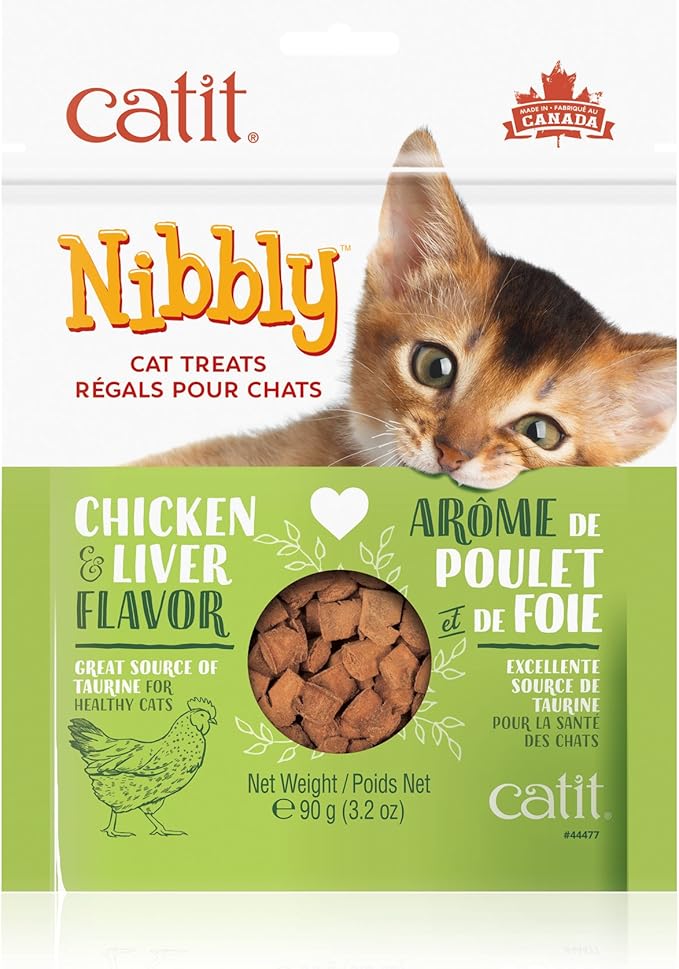 Catit Nibbly Cat Treat, Chicken And Liver, 3 packs ( 3.2 oz bags)