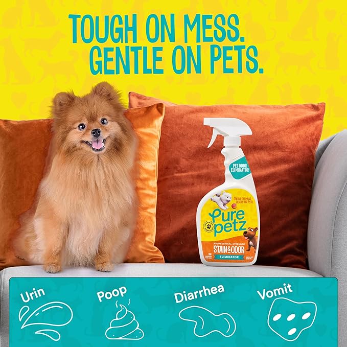 Stain & Odor Eliminator Enzyme Spray for Strong Pet Urine, Stain & Smell - Carpet Cleaner Pet Odor Remover for Home - Carpet Stain Remover for Cats & Dog Pee - Enzymatic Cat Urine Destroyer