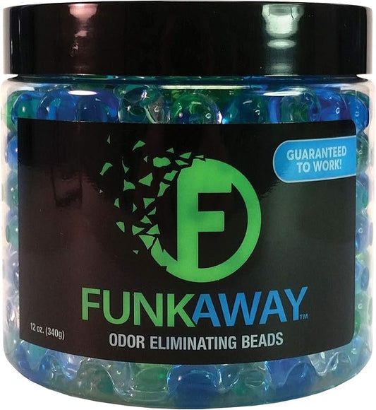 FunkAway Odor Eliminating Beads, 12 oz., Supercharged Odor Absorbing Beads for the House, Car or Gym, Eliminate Smoke, Pet and Bathroom Odors for Long-Lasting Results