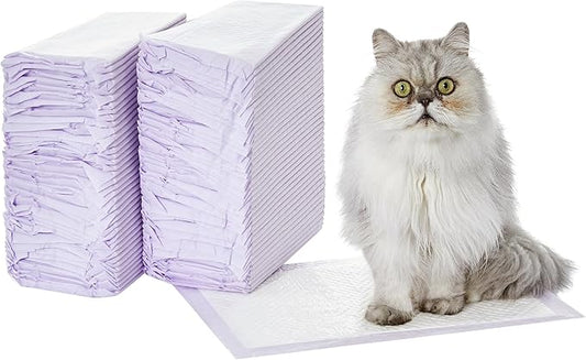 Amazon Basics Cat Pad Refills for Litter Box, Unscented, 80 Count (Pack of 1), Purple