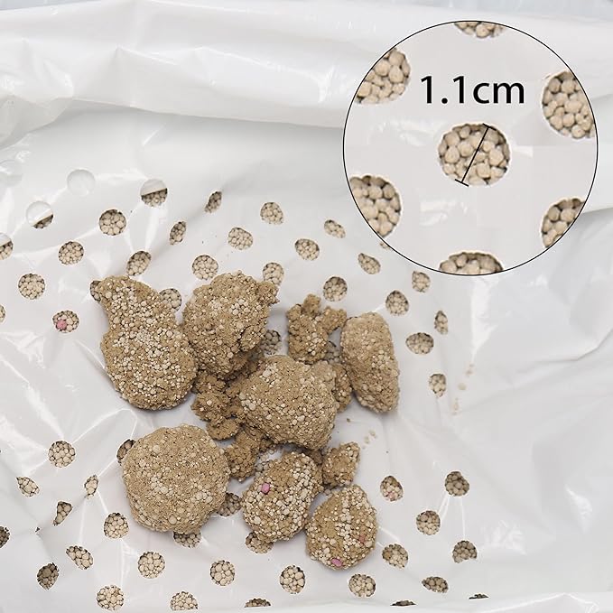 Sifting Cat Litter Box Liners Bags with Holes-Drawstring Scratch Resistant Waste (1, S (31×18inch))