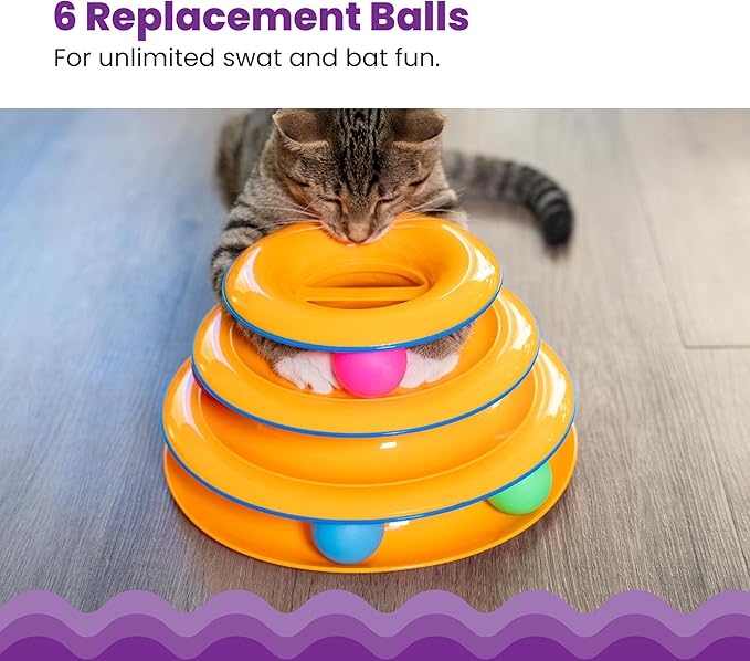 Catstages Replacement Balls for Cat Track Toy, Multiple Colors - 6 Pack, All Breed Sizes