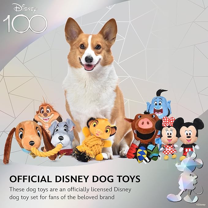 Mickey Mouse Plush Squeaky Dog Toy 6in | Disney Dog Toys | Plush Squeaker Toy for Dogs Inspired by Mickey Mouse, Disney Mickey and Friends