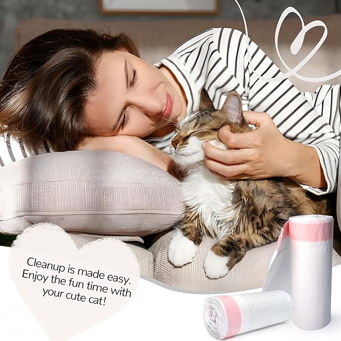 Cat Litter Liners Jumbo, 30 Packs Large Drawstring Pet Cat Pan Liners, Extra Thick Kitty Litter Box Bag Heavy Duty 36" x 16"