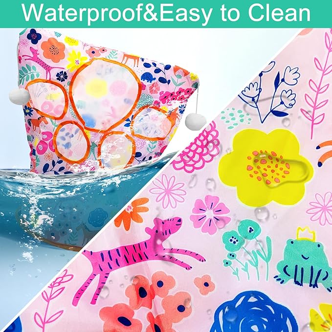 Andiker Cat Tunnel Bags for Indoor Cats, 13x17x12In Foldable Cat Crinkle Bag with 3 White Plush Balls and 1 Mouse 5 Holes for Kitten to Hide and Catch 3 Layers Cat Toy (Zoo)