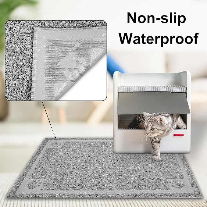 UPSKY Large Cat Litter Mat Trapper 35"×23" Traps Litter from Box and Paws Scatter Control for Litter Box Soft on Sensitive Kitty Paws Easy to Clean