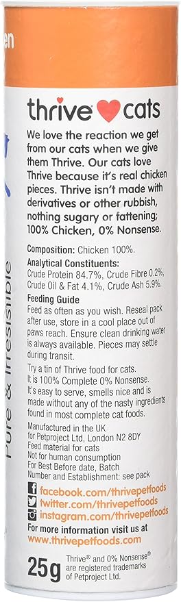 thrive Cat 100% Chicken Treats 25g (Pack of 4)