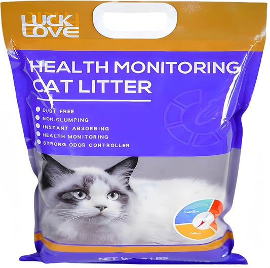 Health Monitoring Cat Litter, Urine detectable, Non-clumping Lightweight Colour-Changing Silica Gel Crystals, Highly Absorbent Strong Odour Control, Health Indicator Cat Litter 8 lb (Bag).