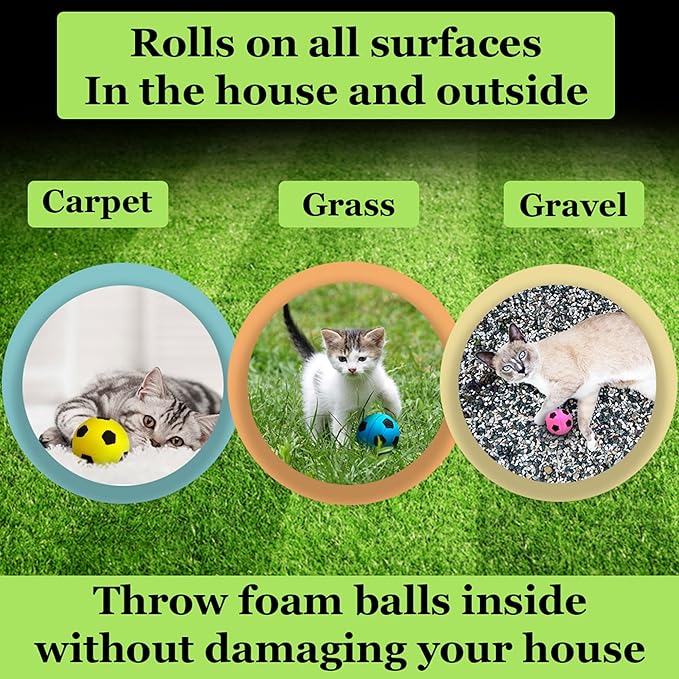 CoCoo Sponge Cat Balls, 1.5 - Inches, Soft Foam Soccer Balls for Exercise and Interactive Activity, Sturdy, Bouncy Balls for Feline (24 Pieces)
