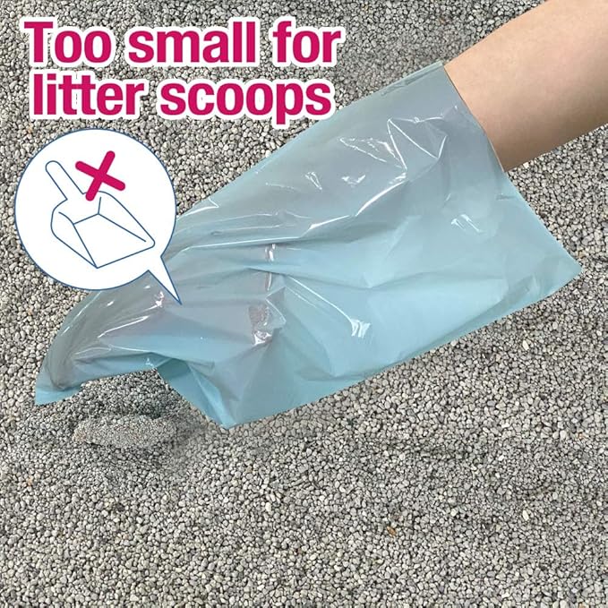 BOS Amazing Odor Sealing Cat Waste Bags - Durable and Unscented [Size: S, Color: light blue] (90 count, Pack of 2) (180 Bags)★May be too small to get a litter scoop inside!