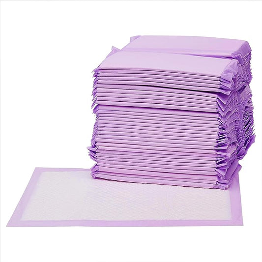 Amazon Basics Cat Pad Refills for Litter Box, Unscented, Pack of 40, Polyethylene, Purple and White