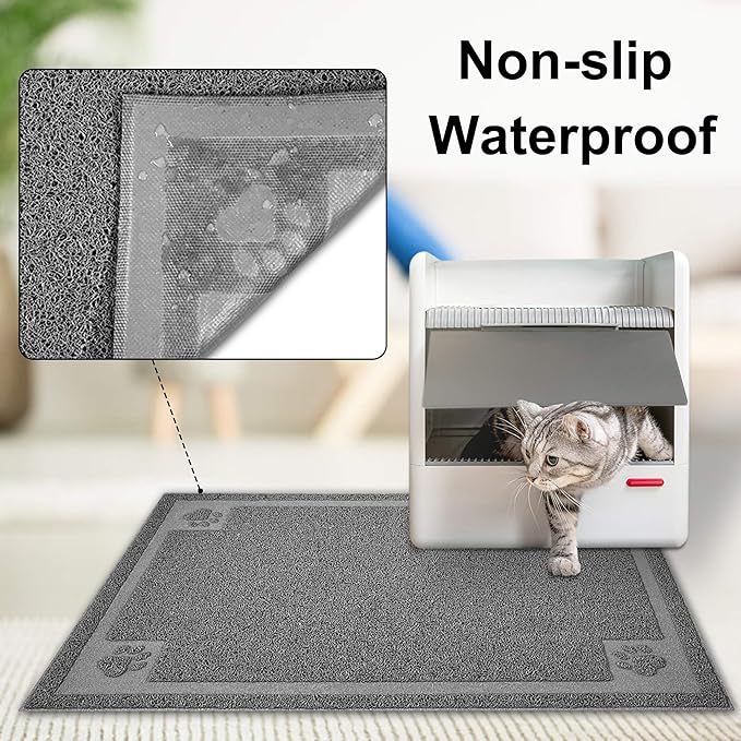 UPSKY Large Cat Litter Mat Trapper 35"×23" Traps Litter from Box and Paws Scatter Control for Litter Box Soft on Sensitive Kitty Paws Easy to Clean