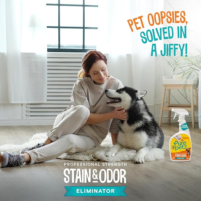 Stain & Odor Eliminator Enzyme Spray for Strong Pet Urine, Stain & Smell - Carpet Cleaner Pet Odor Remover for Home - Carpet Stain Remover for Cats & Dog Pee - Enzymatic Cat Urine Destroyer