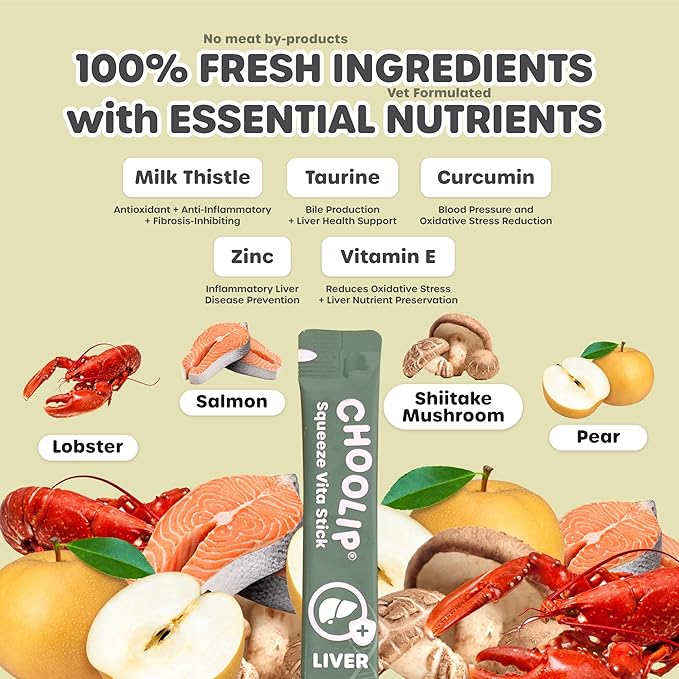 Squeeze Vita Stick Lickable Treats for Dogs & Cats. 49 Liver Support Sticks with Essential multivitamins. Soft and Tasty Paste for All Life Stages, Supporting Liver Health