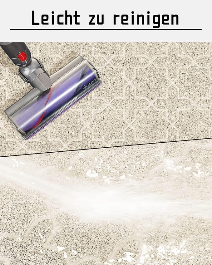 Yimobra Cat Litter Mat, 47"x36" Litter Box Mat with Litter Lock Mesh, Soft Cat Litter Mat Litter Trapping Mat, Easy to Clean, Non-Slip, Water Resistant, Litter Free Floors, Beige