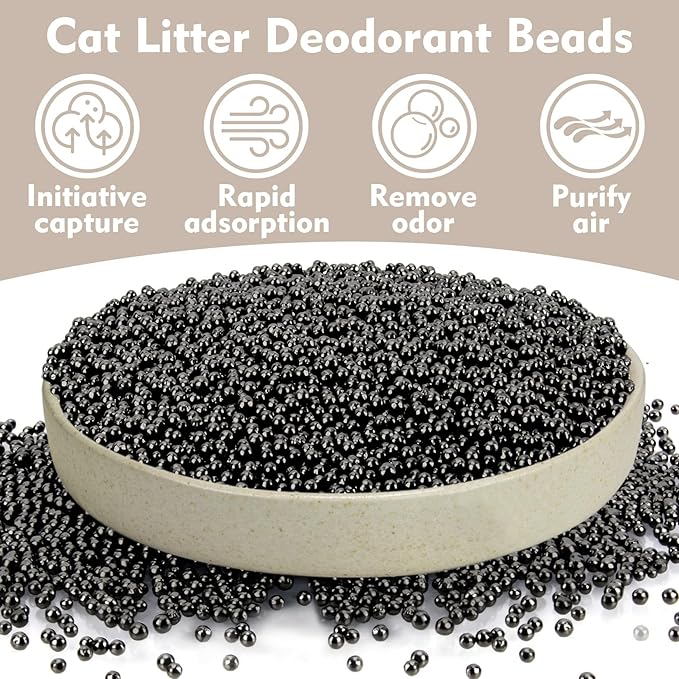 Sukh 14oz Cat Litter Deodorizer - Cat Litter Deodorizer Beads Fragrance Free Litter Box Odor Eliminator Keeps the Air Around Your Cat's Litter Box Fresh Easy to Apply Physical Deodorization