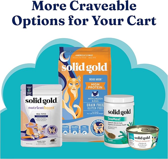 Solid Gold Lickable Cat Treats - SeaMeal Squeeze Squeezable Cat Treats for Indoor Cats Chicken/Tuna Variety Pack - Made with Fiber-rich Seaweed for Digestive Health for Immune Support - 3 oz / 6 Count