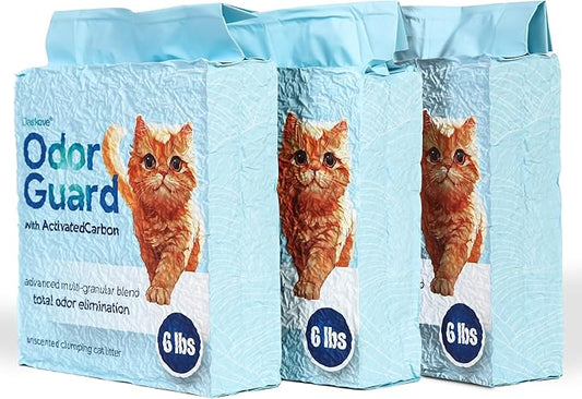 Cat Litter Daskove - 18 LBS Clumping & Odor-Control, Natural Unscented Kitty Litter with Activated Carbon, Low Dust & Tracking, Flushable Litter for Tidy Cats