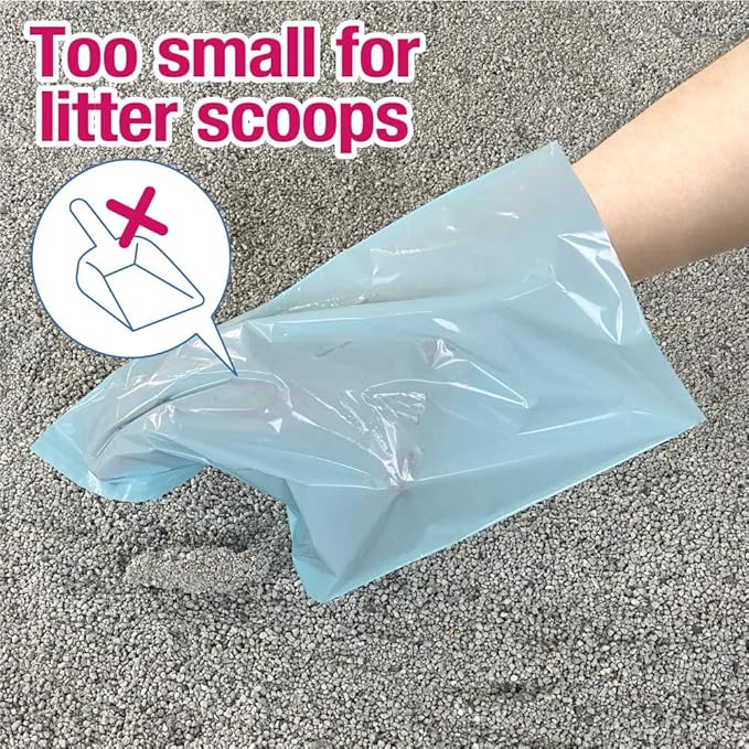 BOS Amazing Odor Sealing Cat Waste Bags - Durable and Unscented[Size: XS, Color: Light Blue](200 count, Pack of 1) (200Bags) ★Too Small to get a Litter Scoop Inside!