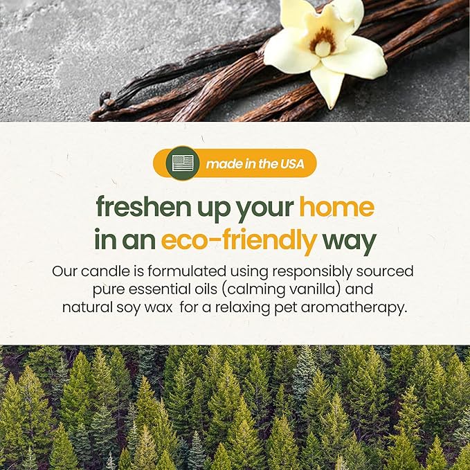 Pet Odor Eliminator Candle Calming Vanilla Scented Candles for Home Decor - Calming Candles Aromatherapy, Soy Wax Pet Candles Odor Eliminator for Home - Pet Friendly Candles by Gerrard Larriett