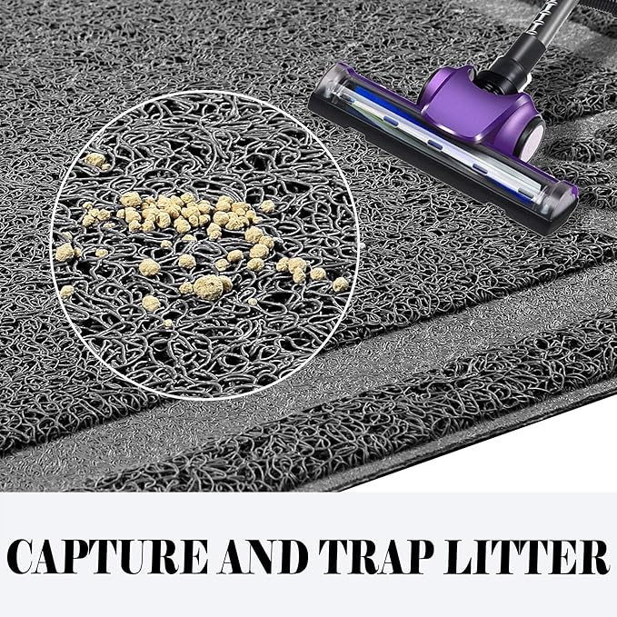UPSKY Large Cat Litter Mat Trapper 35"×23" Traps Litter from Box and Paws Scatter Control for Litter Box Soft on Sensitive Kitty Paws Easy to Clean